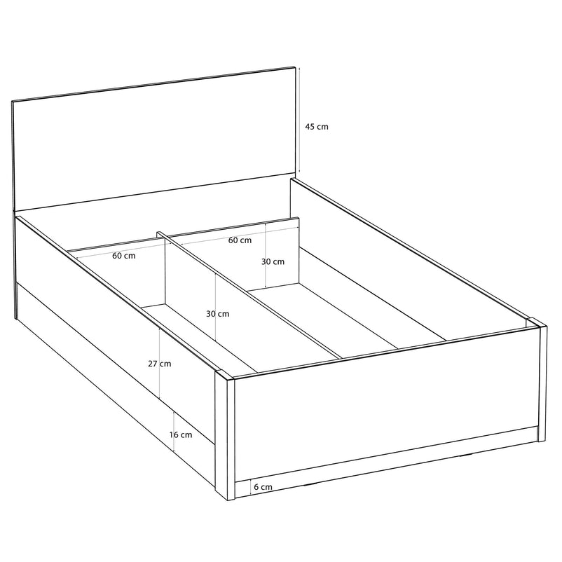 ROSELYN Pat copii, somieră rabatabilă și ladă depozitare incluse