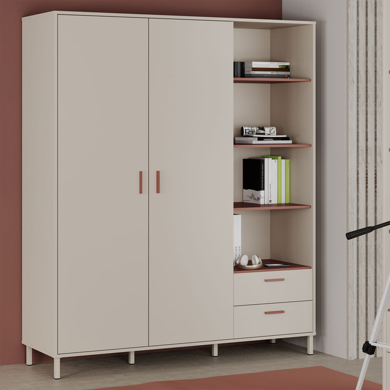 ROSELYN Dulap copii, 2 uși, 2 sertare