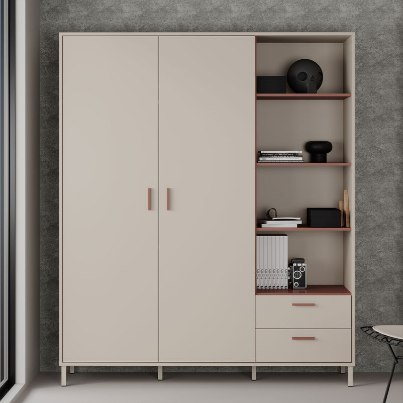 ROSELYN Dulap copii, 2 uși, 2 sertare