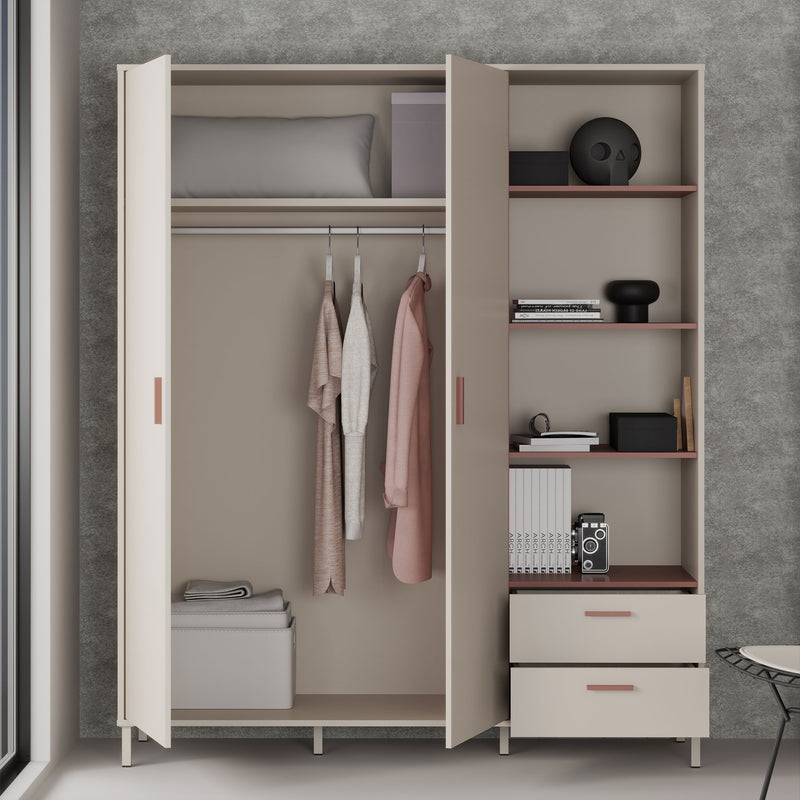 ROSELYN Dulap copii, 2 uși, 2 sertare