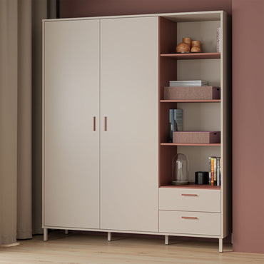 ROSELYN Dulap copii, 2 uși, 2 sertare