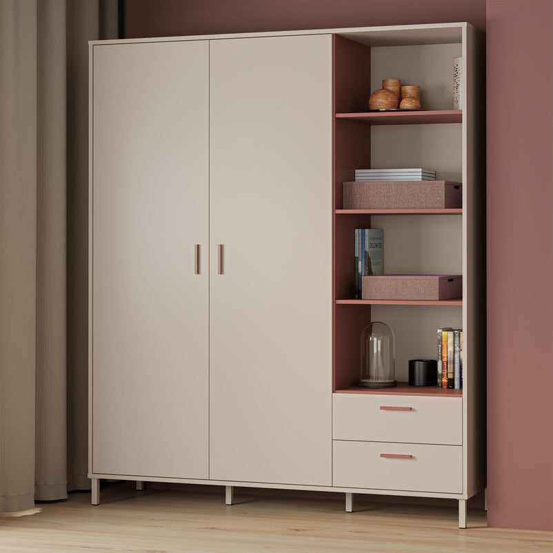 ROSELYN Dulap copii, 2 uși, 2 sertare