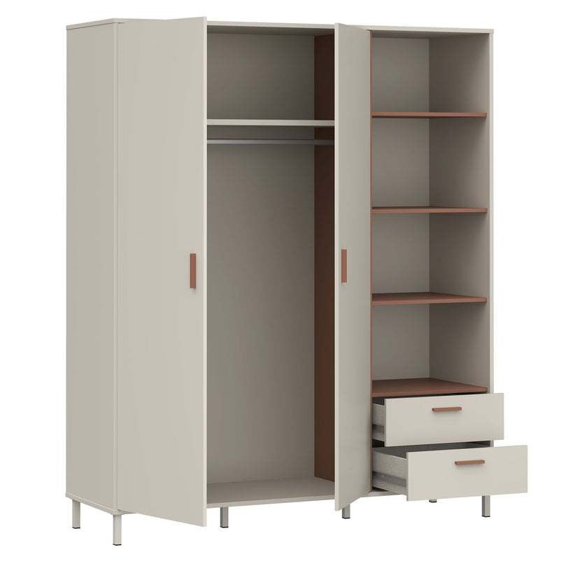 ROSELYN Dulap copii, 2 uși, 2 sertare