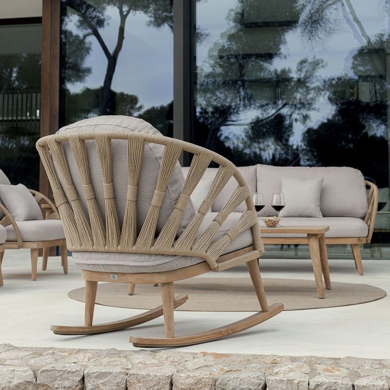 KRABI Set mobilier terasă/grădină, 2 fotolii, 1 balansoar, canapea 2 locuri, canapea 3 locuri și 2 măsuțe