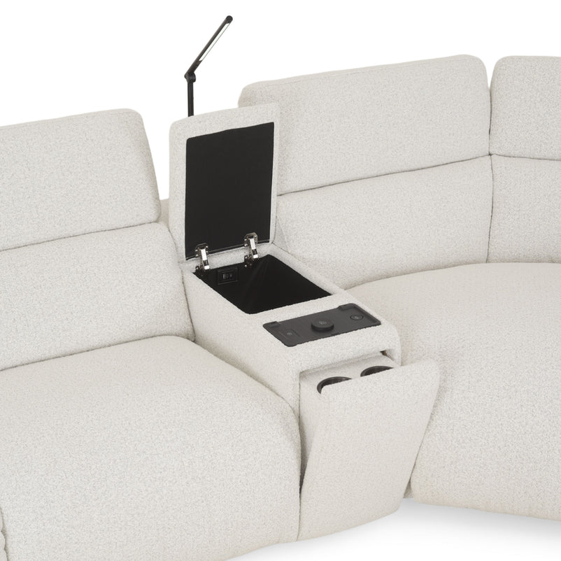 ADDISON Colțar, 2 reclinerele electrice, lampă, încărcare USB, stofă