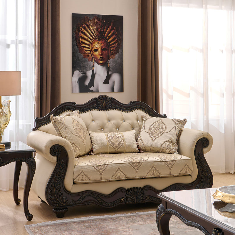 WINDSOR Canapea 2 locuri, 3 perne decorative incluse, stofă