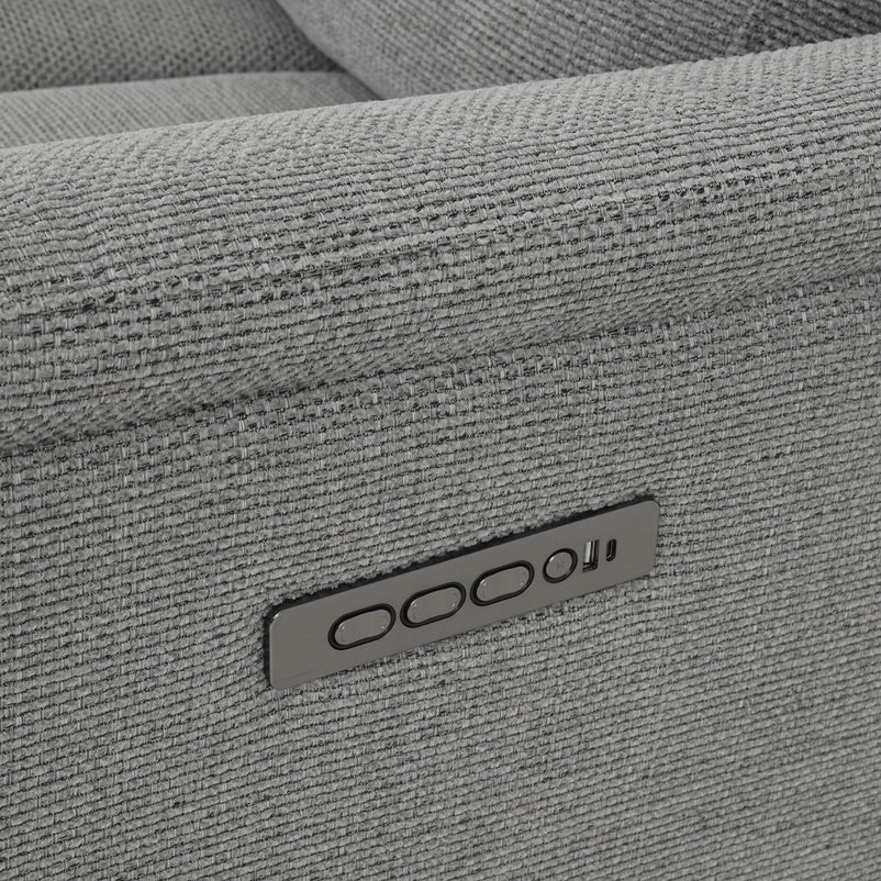 BARTON Canapea 3 locuri, 2 reclinere electrice, stofă