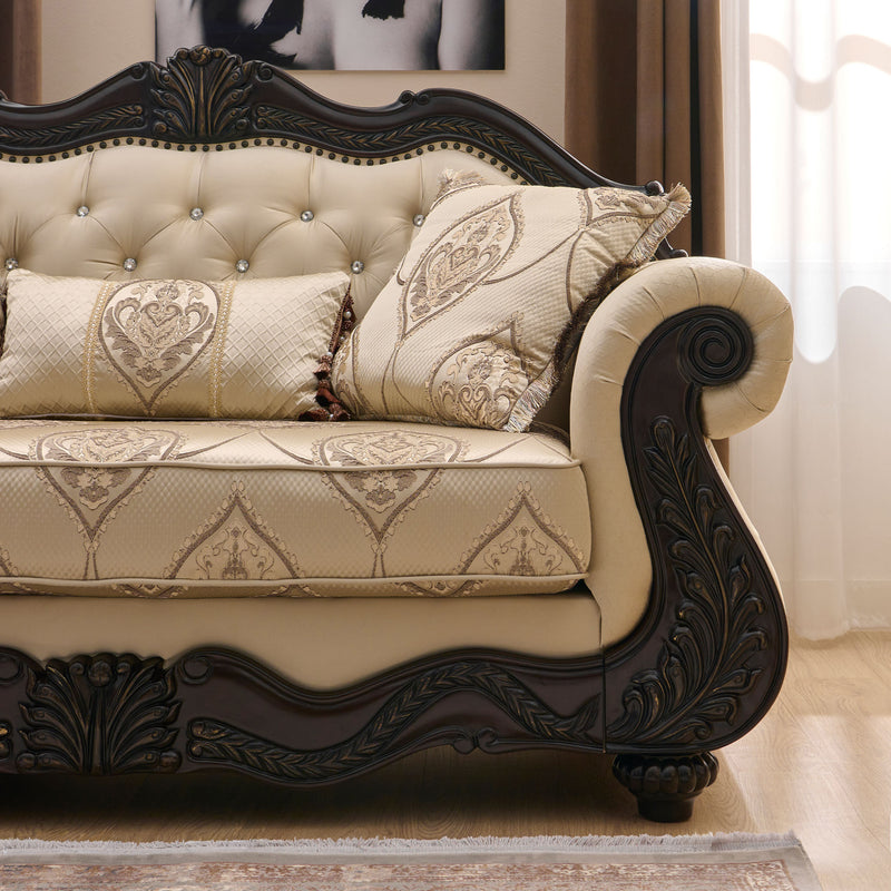 WINDSOR Canapea 2 locuri, 3 perne decorative incluse, stofă