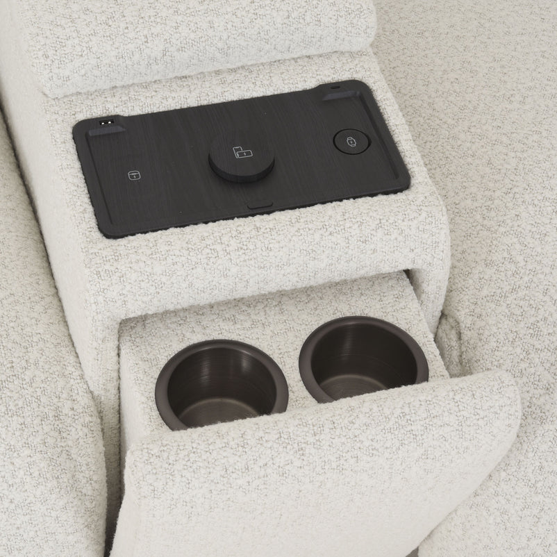 ADDISON Colțar, 2 reclinerele electrice, lampă, încărcare USB, stofă