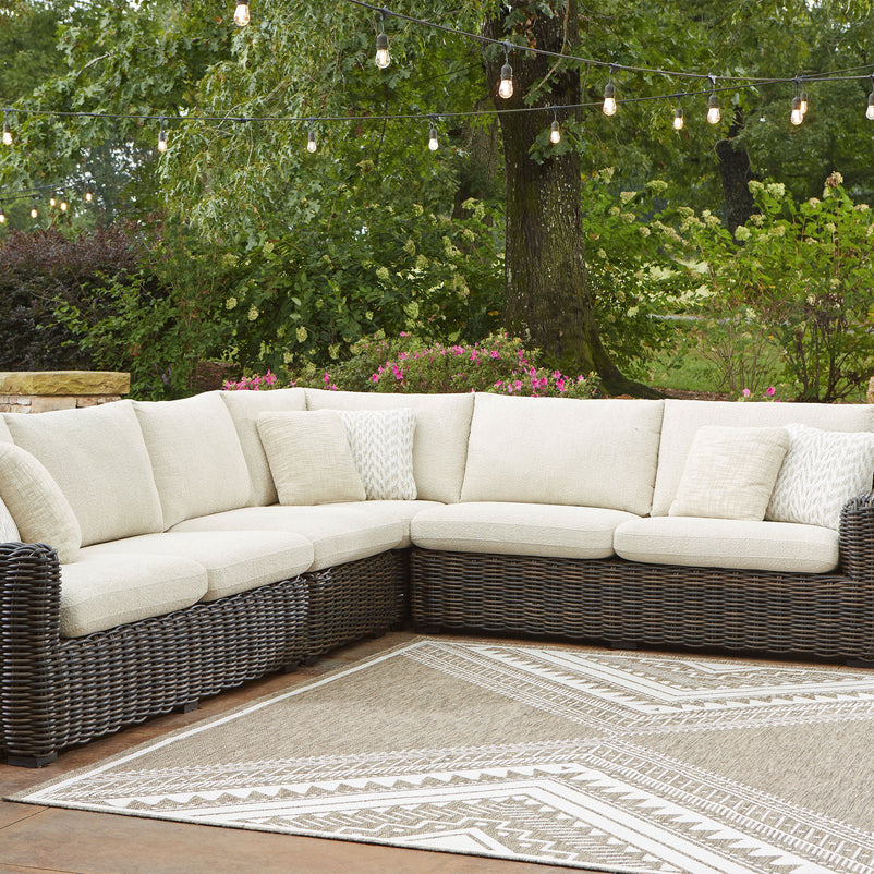 KIMORA Set mobilier terasă/grădină, colțar 4 piese, fotoliu și 2 măsuțe