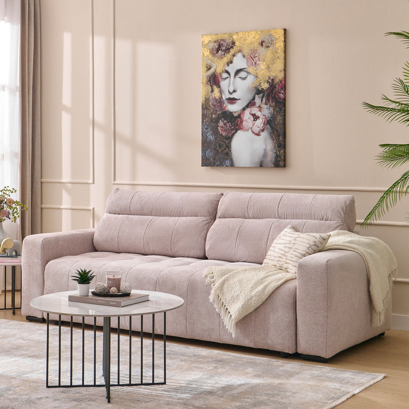 ALLYSON Canapea extensibilă, 3 locuri, stofă