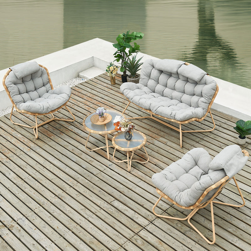 MINSK Set mobilier terasă/grădină, 2 fotolii, canapea și 2 măsuțe