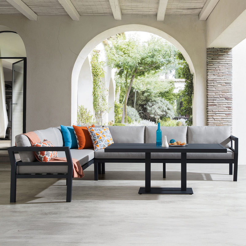 BONDI Set mobilier terasă/grădină, colțar, 2 banchete și masă