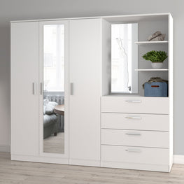 RENELLE Dulap 3 uși, 4 sertare