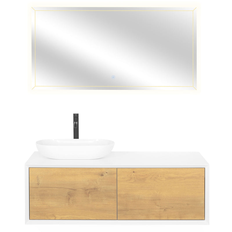FIONA Set mobilier baie, mască lavoar, lavoar și oglindă LED