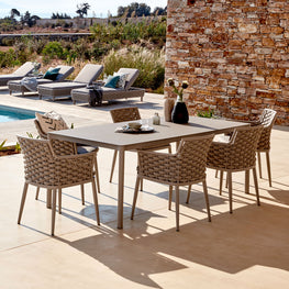 CALOOCAN Set mobilier terasă/grădină, 6 scaune și masă