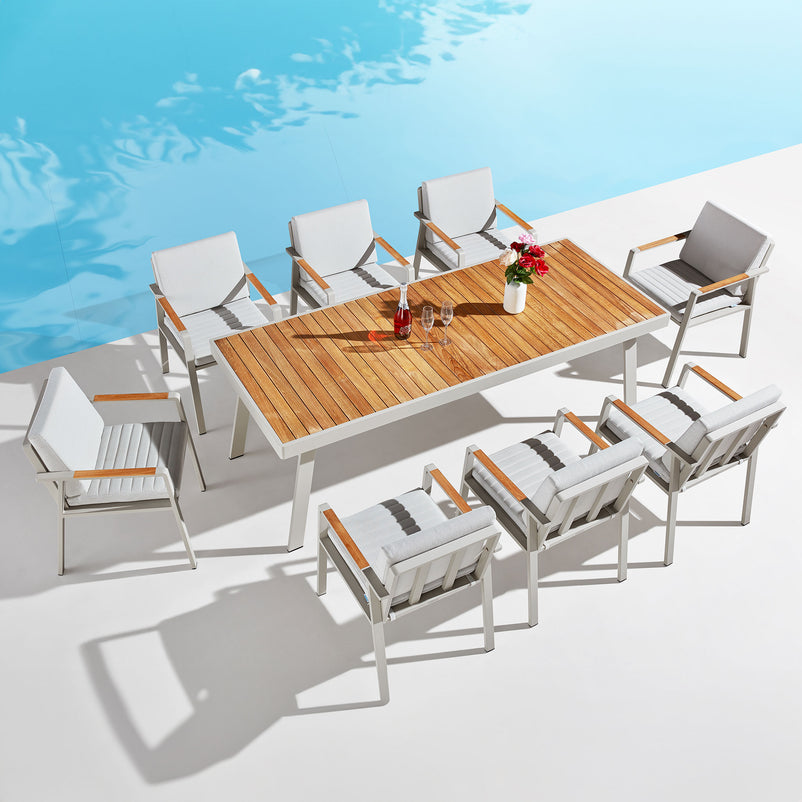 NOFI Set mobilier terasă/grădină, 8 scaune și masă