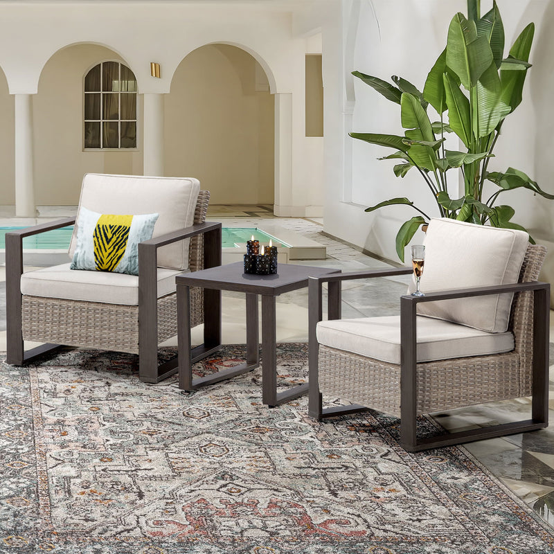 LONDON Set mobilier terasă/grădină, 2 fotolii și măsuță