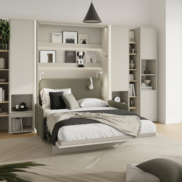 SMART Ansamblu pat cu mecanism vertical 140x200cm, canapea, panou tapițat