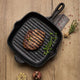 BLACK Tigaie grill, fontă, L.27cm