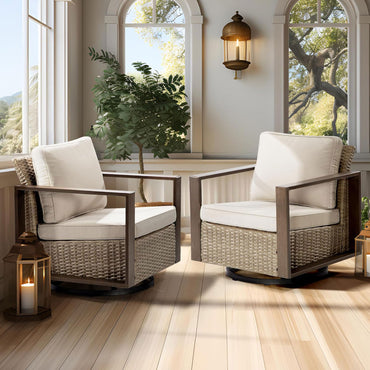 LONDON Set mobilier terasă/grădină, 2 fotolii rotative