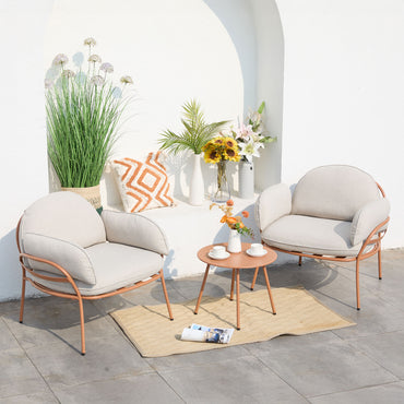 SERAPHINE Set mobilier terasă/grădină, 2 fotolii și măsuță