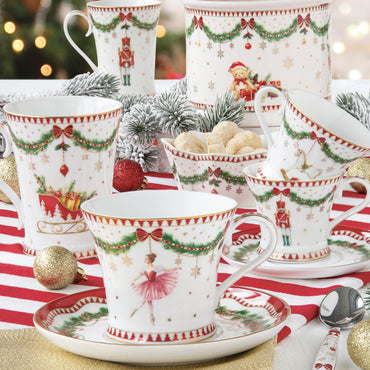 MAGIE DE NOEL Ceașcă cu farfurioară, porțelan, 200ml