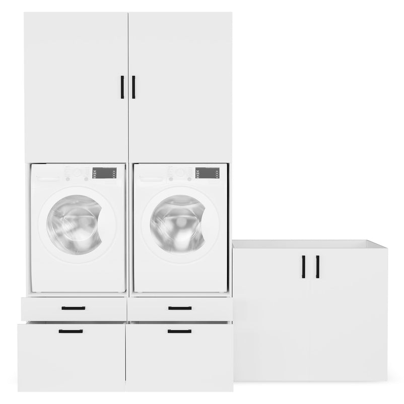 WASH&STORE Set mobilier baie, 5 piese dulapuri baie mașină spălat/uscător