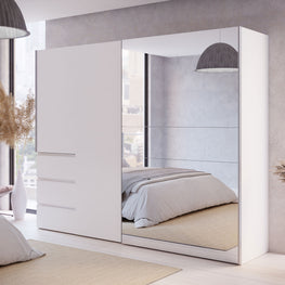 EWAN Dulap 2 uși glisante, 3 sertare