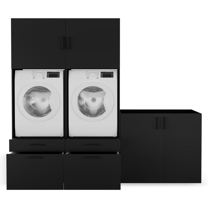 WASH&STORE Set mobilier baie, 5 piese dulapuri baie, mașina spălat/uscător