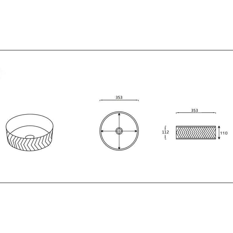 GLASS Lavoar rotund pe blat