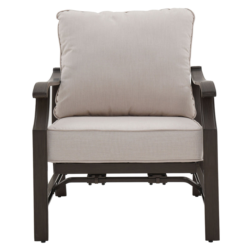 PORTSMOUTH Set mobilier terasă/grădină, 4 fotolii și masă/ șemineu gaz