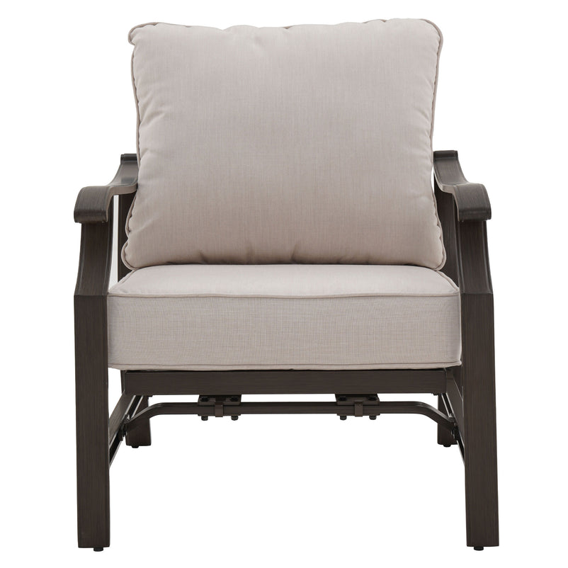 PORTSMOUTH Set mobilier terasă/grădină, 4 fotolii și masă/ șemineu gaz