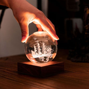 AMBER CRYSTAL SAILING BOAT Veioză 1x2W LED