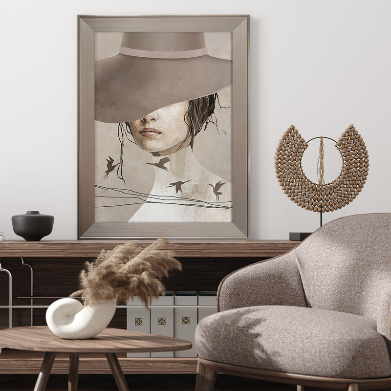 BEIGE HAT Tablou
