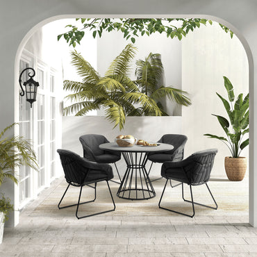 ROYAL Set mobilier terasă/grădină, 4 scaune și masă