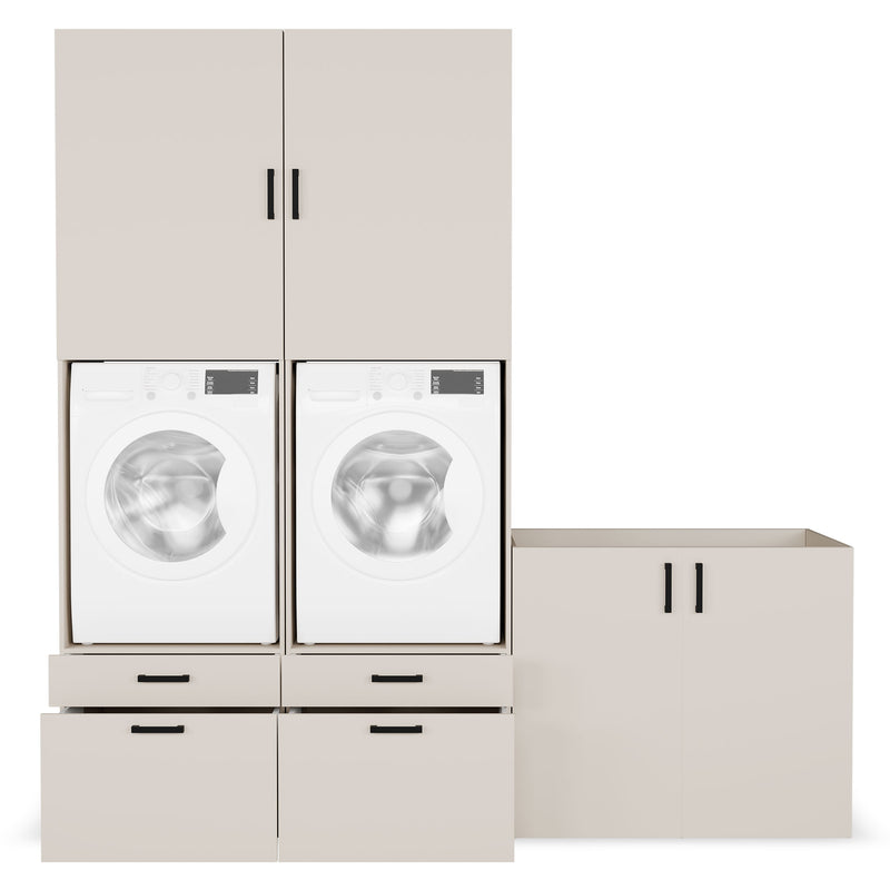 WASH&STORE Set mobilier baie, 5 piese dulapuri baie mașină spălat/uscător