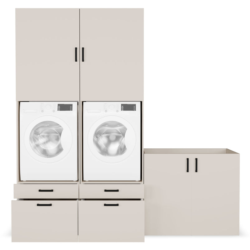 WASH&STORE Set mobilier baie, 5 piese dulapuri baie mașină spălat/uscător