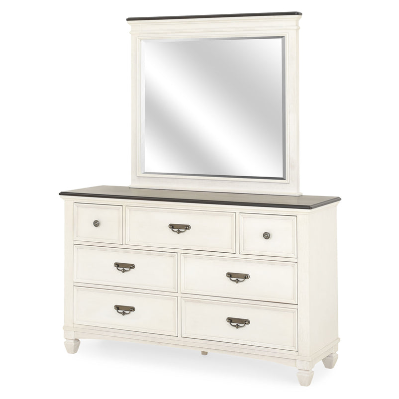 WARNER Comodă 7 sertare, oglindă inclusă