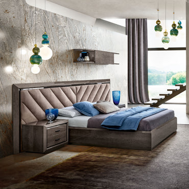 PRESTIGE Pat tapitat, 180x200cm, somieră rabatabilă și ladă depozitare incluse