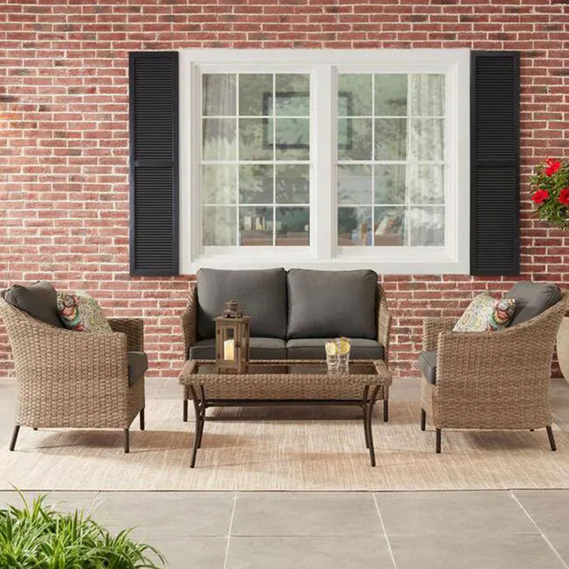 LIAM Set mobilier terasă/grădină, 2 fotolii, canapea și măsuță