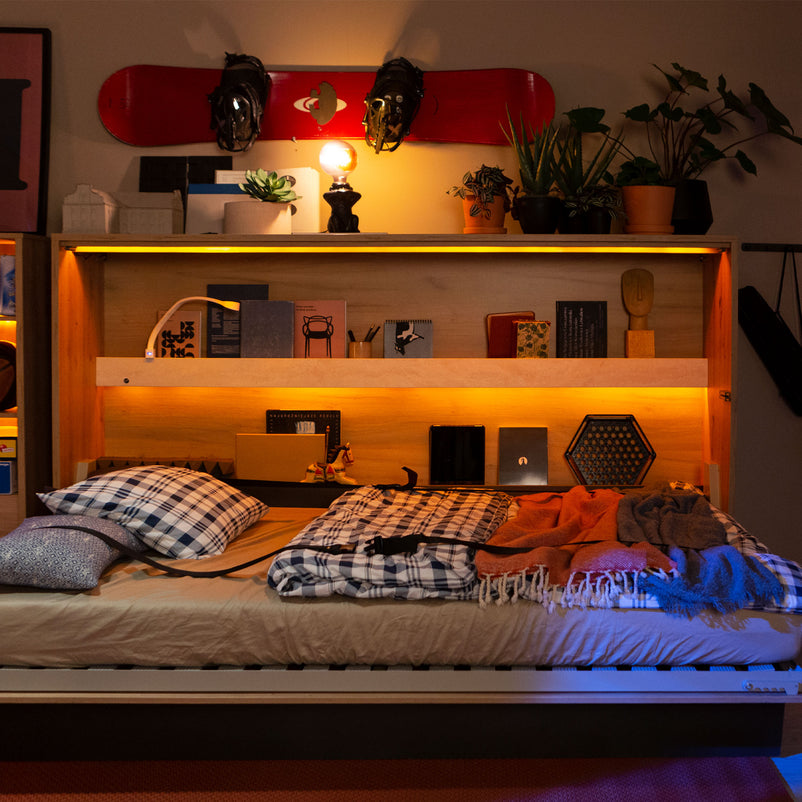 SMART JUNIOR Pat cu mecanism orizontal 120x200cm, somieră inclusă