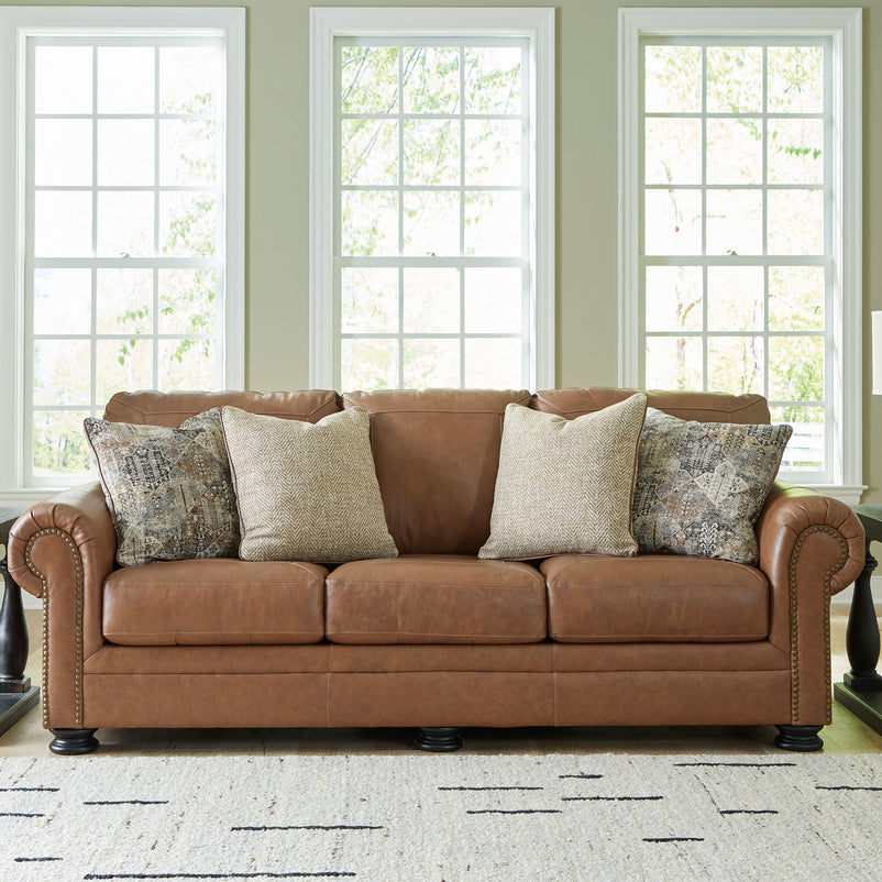 AGNESE Canapea 3 locuri, 4 perne decorative incluse, piele