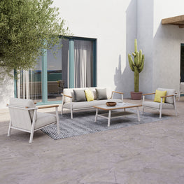 SALLY Set mobilier terasă/grădină, 2 fotolii, canapea și masă