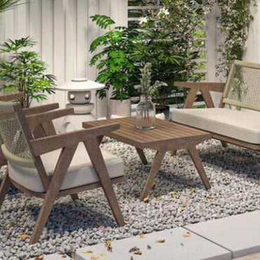 PERTH Set mobilier terasă/grădină, 2 fotolii, canapea și măsuță de cafea