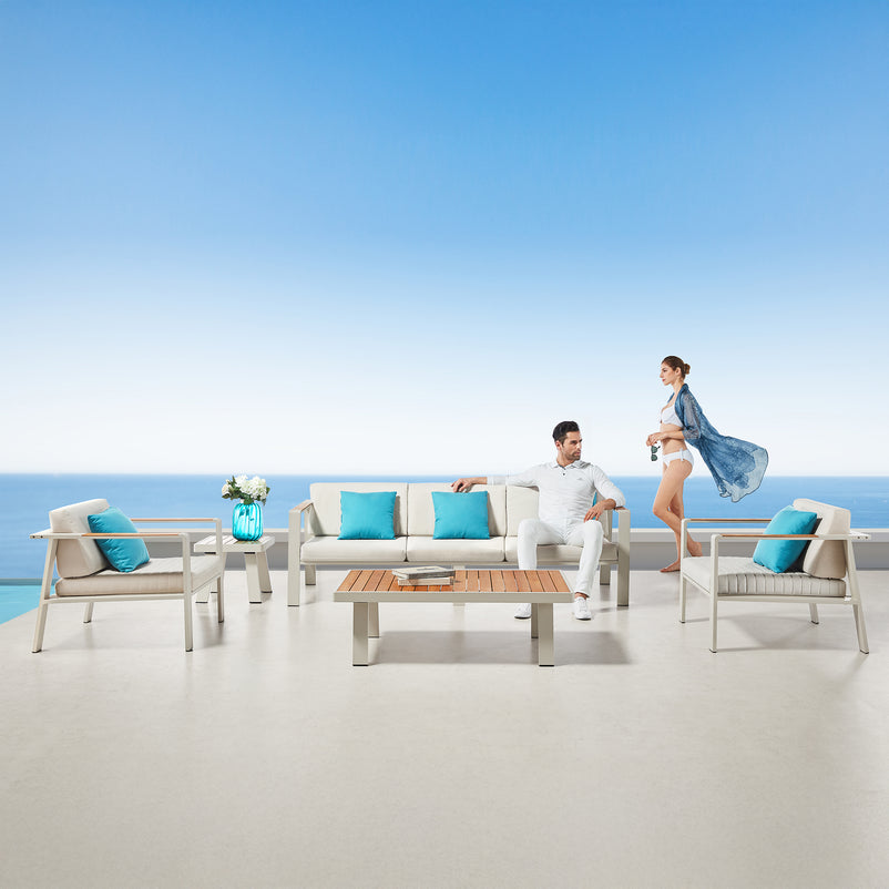 NOFI Set mobilier terasă/grădină, 2 fotolii, canapea și masă