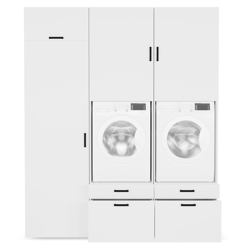 WASH&STORE Set mobilier baie, 6 dulapuri depozitat mașina spălat/uscător