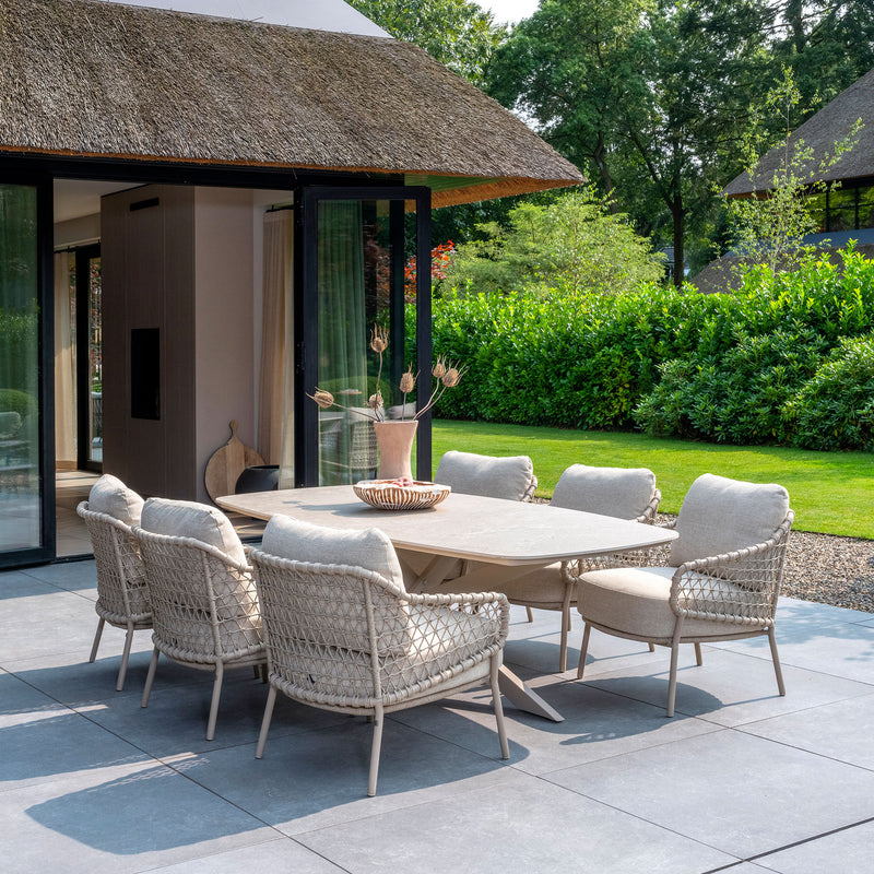 NEVADA/SARDINIA Set mobilier terasă/grădină, 6 fotolii și masă