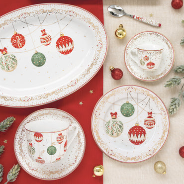 CHRISTMAS EVE Set platou tort cu spatulă, porțelan, D.32cm