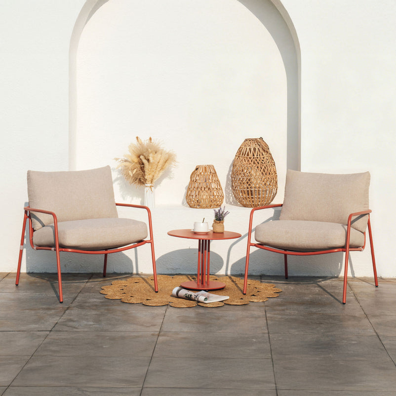 EDENIC Set mobilier terasă/grădină, 2 fotolii și măsuță